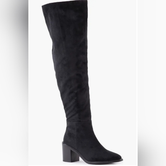 Sexy Chic Seychelles x Anthropologie Black Microsuede OTK Boots - Picture 2 of 7